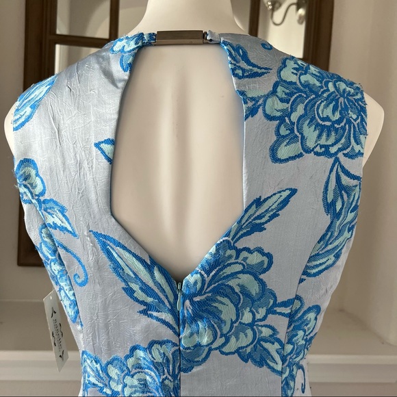 Nanette Lepore Jacquard Dress Floral Fit & Flare Blue Size 8 NWT $159.00 - Picture 9 of 15